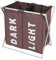 Wäschesammler HWC-C36AM, Laundry Wäschesortierer Wäschekorb, 2 Fächer klappbar 58x59x37cm 127l - braun
