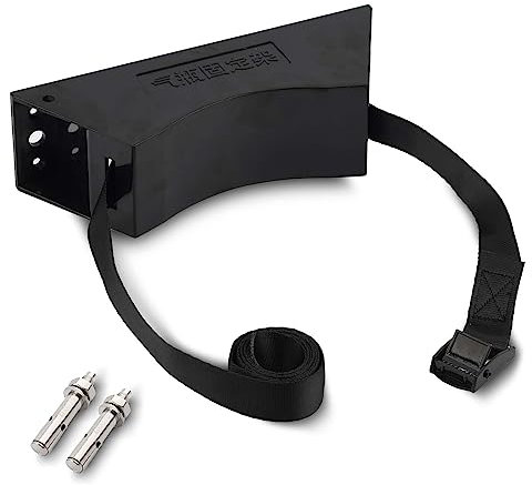 Cylinder Wall Mounted Bracket Heavy Duty Nitrogen Tank Holder Propane Tank Holder Bracket with 59 Inch Safety Strap & SUS 304 Installation Expansion Screws(Black)
