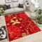 SANSJI Tapis de Salon Style Chinois Mode Exquise, Tapis Moquette de Chambre à Poils Ras, Lotus Rouge Doré Doux Paillasson Intérieur - pour Chambre à Coucher de Salon 60 x 90 cm