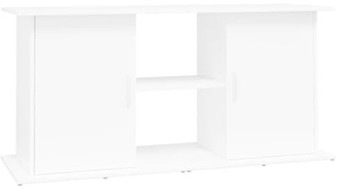 vidaXL Aquariumständer, Aquarium Unterschrank mit viel Stauraum, Aquarium Tisch mit Stabiler Oberplatte, Aquariumschrank Aquarium Halter, Weiß Holzwerkstoff