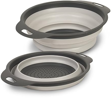 Glad Colador plegable – 2 L | Pequeño escurridor de pasta para cocina, verduras y frutas | Cesta de drenaje plegable de plástico redonda para un fácil almacenamiento