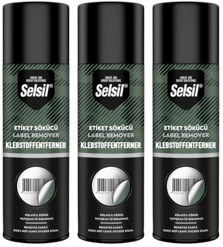 Bastelzone Détachant d'étiquettes, dissolvant d'étiquettes, dissolvant de colle, dissolvant de colle, dissolvant d'autocollants, retrait d'autocollants, spray de dissolvant d'étiquettes (3 x 200 ml)