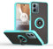 WBWONE Funda para Motorola Moto G14, Translúcido Escarchado Anti-Huella Anti-Rasguño Carcasa TPU y PC Shock- Absorción Case con Anillo Kickstand, Cielo Azul