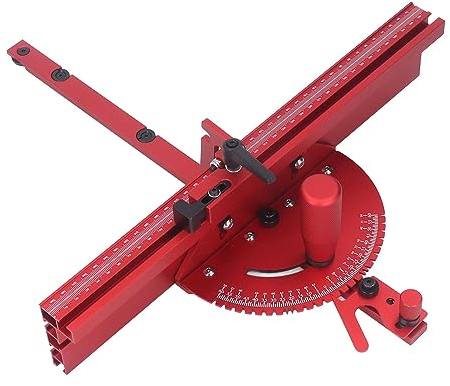 gernie Robustes Tischkreissägen-Gehrungslehrensystem aus Aluminiumlegierung mit Winkelanschlägen, Hoher Genauigkeit, Flexibler Verriegelung für 30 Mm 45 Mm T-Schiene