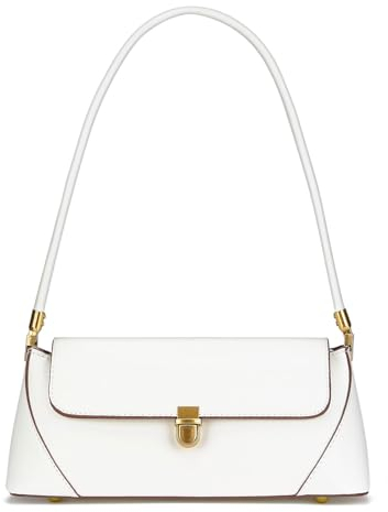 ZOUIQSS Sac à bandoulière pour femmes sac à main Vintage mode classique pochette en cuir végétalien fourre-tout rétro sac à main avec fermeture à boucle(Blanc)