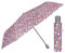 PERLETTI Regenschirm Damen Automatik Auf Zu mit 2 Farben - Frauen Taschenschirm Sturmfest Windischer - Reise Mini Regen Schirm Klein Taschenregenschirm - Durchmesser 98 cm (Grau mit rosa Tupfen)