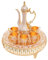 DGJMuu 8-Teilig Teeservice Set Europäisch Porzellan, Gold Rosa Keramik Tasse und Untertasse Teekanne Set 6 Personen, Vintage Exquisite Nachmittagstee Tee Service