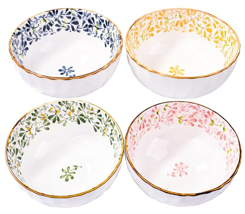 BOSILI Japanische Reisschalen Set mit 4 Keramik-Sushi-Schalen Set Saucenschalen (rsfg)