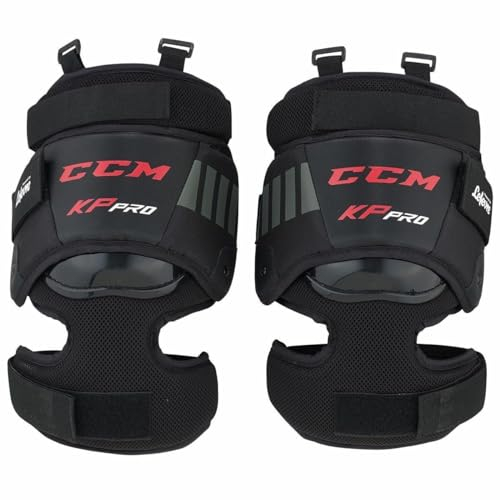 CCM Pro Senior Eishockey Torwart Knieschoner Set, Schwarz, Größe: OSFA