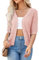 GRACE KARIN Cardigan Corto da Donna a Mezza Manica Vintage Cardigan Casual CL2656 Rosa Chiaro XL