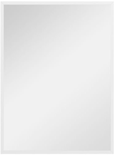 HOMCOM Rechteckiger Wandspiegel 60 x 80 cm, MDF-Rahmen, ideal für Bad, Wohn- oder Schlafzimmer, weiß