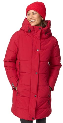 MARIKOO Damen Winterjacke Stepp Winter Jacke Übergang Steppjacke lang warm Kapuze B987