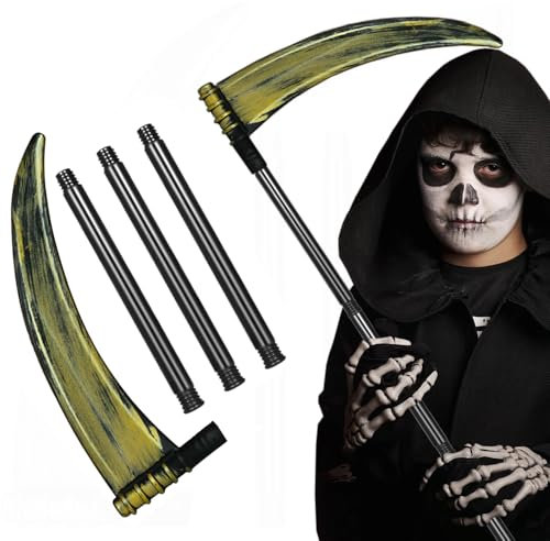 ZXYue Halloween Sense, Sensenmann Sense Halloween Horror Todessense Sense Halloween Kostüm Zubehör Sichel Sensenmann Waffe Todessense Sense Halloween Kinder Erwachsene für Halloween Party Cosplay