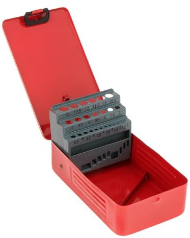 Folpus Étui pour forets hélicoïdaux, Support de forets, Fer, Accessoire Vide Robuste, Mallette de Rangement indexée, boîte d'indexation de forets, 25 emplacements