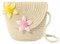 AWAVM Little Girl Cute Straw Crossbody Bag - Braided Floral Princess Bag for Kids Girls Shopping School Travel (Floral)