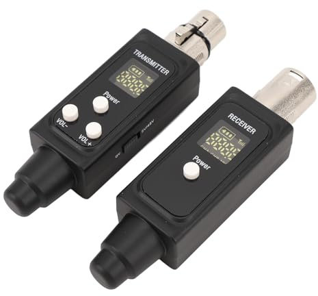 VBESTLIFE Émetteur-récepteur de Microphone sans Fil, Système de Microphone sans Fil UHF 2,4 GHz, Adaptateur de Micro XLR pour Microphone Dynamique, Mixeur Audio, Système de Sonorisation