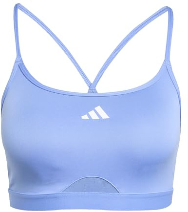 Adidas Damen AeroReact Training 3Stripes Bra, Blue Fusion, XL