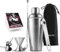 7-Piece Cocktail Shaker Set – Bar Tools – Stainless Steel Bartender Kit, with All Bar Accessories, Cocktail Strainer, Double Jigger, Bar Spoon, Bottle Opener, Pour Spouts