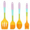 4 Stück Set mit Silikon Spatel Silikonlöffel Silikonpinsel Küche Antihaft Silikon Löffel, Spülmaschinenfest, BPA Frei, Hitzebeständig, für Küche Kochen, Mischen, Servieren, Auftragen (Farbig)