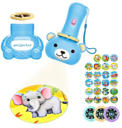 Jouet lumineux Story Torches, lampe de poche, projecteur,Torches d’histoire d’apparition d’ours | Grand stockage d'apprentissage interactif, 24 modèles d'éclairage pour