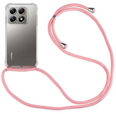 betterfon Handykette Hülle kompatibel mit Xiaomi 14T | Smartphone Hülle Case mit Band | Handyhülle Handyband zum Umhängen | Rosa