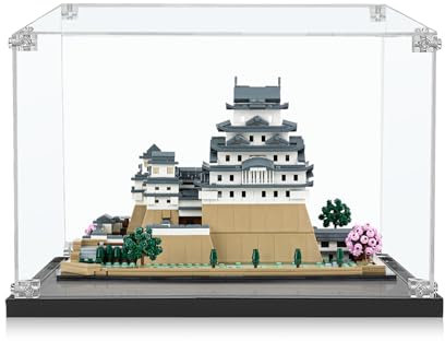 ICUANUTY Acryl Vitrine für Lego 21058 Architecture Cheops-Pyramide Bausatz, Vitrine für Lego Architecture Himeji Castle Set 21060, 40x40x25 cm (Nur Display Case)