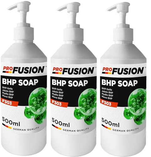 ProFusion BHP Soap F303 Handseife, entfernt hartnäckige Fette, Öl und Schmutz, mit Dosierer, professionelle Anwendung, 3 x 500 ml
