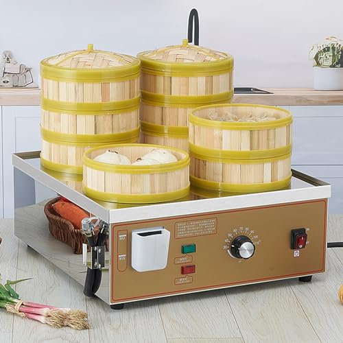 Vaporiera elettrica Dim Sum Vaporiera elettrica commerciale con allarme di ebollizione a secco, sistema di approvvigionamento idrico indipendente e impostazione della temperatura costante 30-110°C p