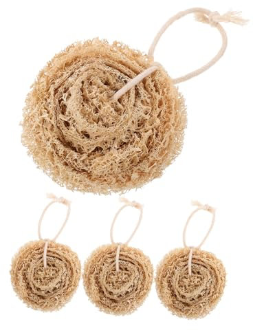 SAFIGLE 4piezas Esponjas De Lufa Natural para Lavado De Platos Esponjas Ligeras Multiuso con Alta Absorción y Secado Rápido para Limpieza De Cocina y Fregado De Sartenes