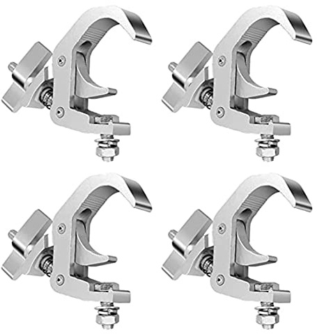 Wrtysully 4Packstage Beleuchtungs-Clip-Haken, Professionelle Rack-Klemme Aus Aluminiumlegierung, zum Bewegen des Kopfes Von Bühnenbeleuchtungskörpern