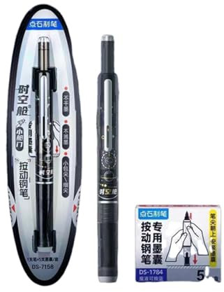 Guangcailun Twsbi Eco Fountain Pen Medium Nib For Clear Bleed-free Writing Medium Nib With Clearl For Smooth Writing Without, black, ErasableBlue 1+5