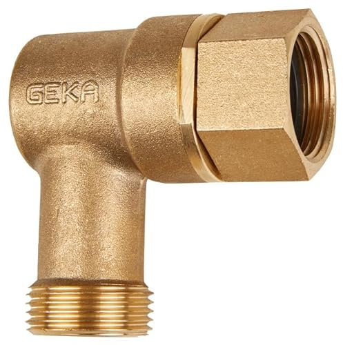 GEKA Plus Dreharmatur 3/4 MS CW617N (Ersatzteil für Schlauchwagen und Schlauchabroller P40, robuste Qualität, einfache Montage, Zubehör für Gartengeräte) 42.8500.24, Gold