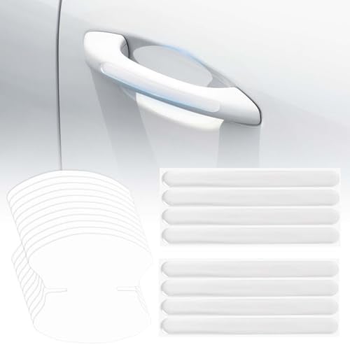 Auto Türgriff Schutzfolie Transparent, 10 Stück Türgriffmulden Schutzfolie, 8 Stück Türgriff Kantenschutz, Universal Kratzschutz Lackschutzfolie Auto Türkantenschutz Transparent