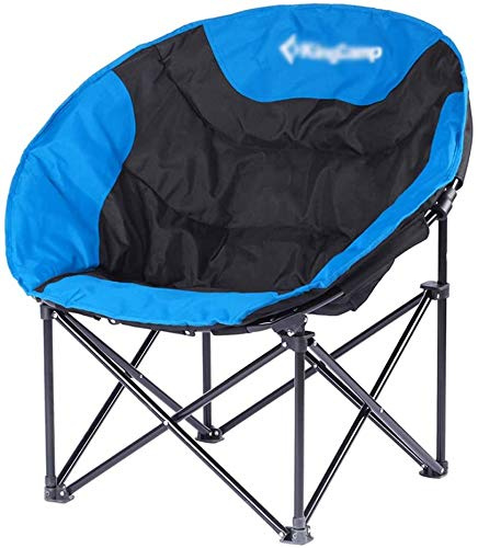 Folding Camping Chair,Folding Oversized Moon Saucer Chair with Side Pockets nd Carry Bag,Double-layer Wear-resistant Oxford Fabric,for Beach Seat,Picnic,Hiking and Traveling(Blue)