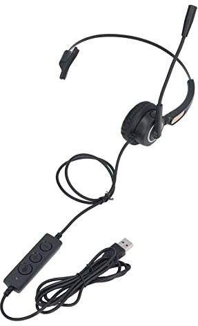 Xiuganpo Business-Headset Ergonomische Kabelgebundene Kopfhörer mit Geräuschunterdrückung für Büro-Telemarketing, Einziehbarer Kopfbügel für Klare Call-Center-Anrufe mit Stummschaltung und