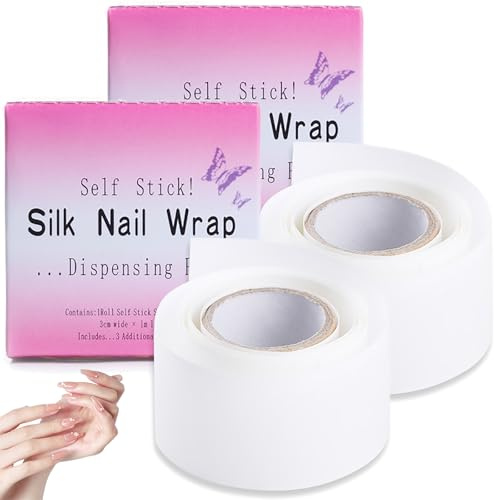 Fiberglass Silk Nail Wrap Self Adhesive,Nail Art Extension Stickers,Self Adhesive Fiberglass Tape for Damaged Repair,Protect Reinforce Extension Sticker for Home,Salon