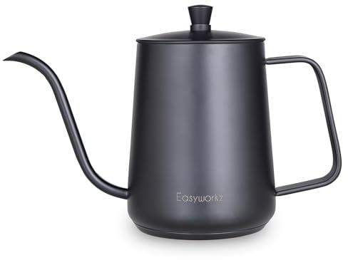 Easyworkz Gooseneck Pour Over Coffee Kettle 900ml Stainless Steel Hand Drip Coffee Pot with Long Narrow Spout,Suitable for Induction Cookers