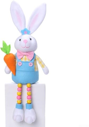 FACAIIO Osterhasen-Dekor mit Blumen und Karotten, Frühlings-Hasen-Puppe für Heimdekoration, 3er-Pack
