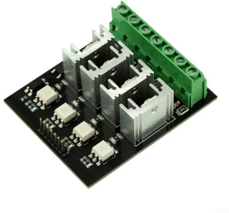 Moliuoly 4-Kanal AC Dimmer 3,3V/5V Optokoppler Isolation BTA16 TRIAC für Mikrocontroller Heizung Motor Pumpe Lüftung 60x72mm Grün