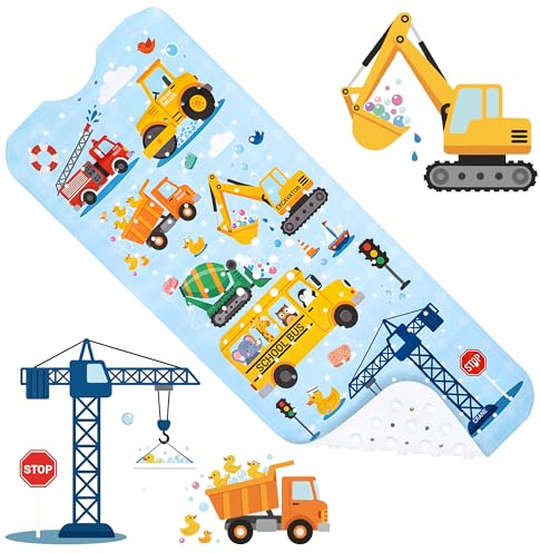 Tapis de Bain Antidérapant 100 x 40 cm - Tapis Bébé Baignoire | Tapis Baignoire - Ventouses Anti-Glisse, Trous de Drainage, Lavable en Machine
