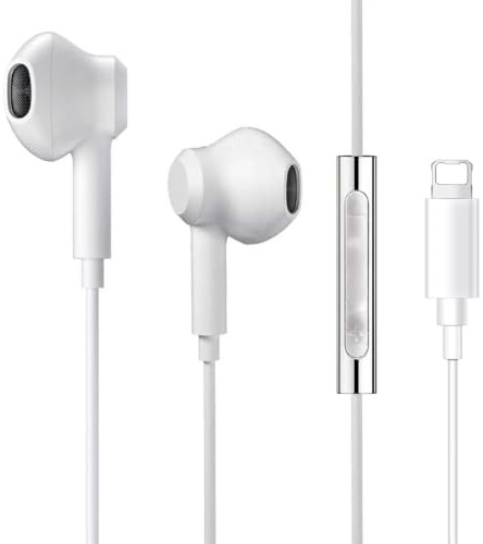 Oeing Écouteurs pour Phone, écouteurs avec câble avec Isolation du Bruit, Support contrôle du Volume des appels, Compatible avec iPhone 14/13/12,Compatible avec iOS