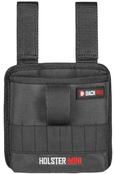 DACH PRO Holster MINI Werkzeugtasche mit 10 Bit-Haltern – Kompakte Gürtel-Werkzeugtasche für Dachdecker, Elektriker, Zimmerer & Handwerker – Leichtes Werkzeugholster mit Klettbefestigung