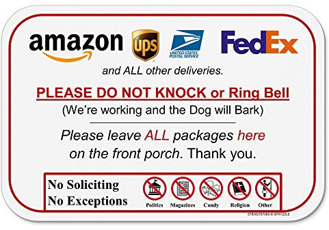 Schild mit Aufschrift „Do Not Knock or Ring Bell“ Hund wird bellen.