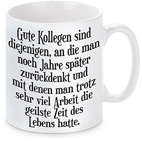 Herzbotschaft Lieblingsmensch Tasse mit Motiv Modell für Gute Kollegen, Keramik, Weiß, 11 x 11 x 11 cm