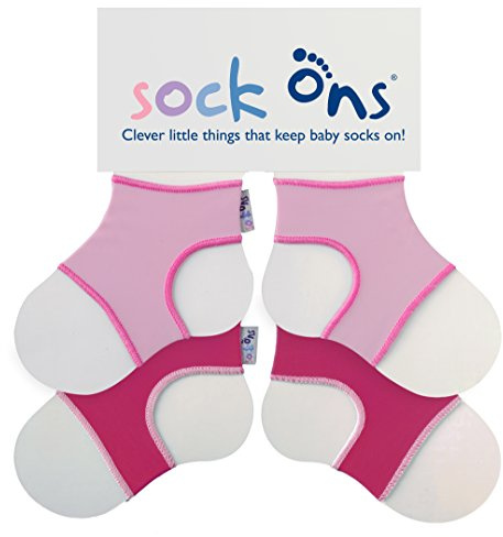Sock Ons Kluge kleine Dinge, die Babysocken halten! - 0-6 Monate - TWIN PACKS (2 Stück) - Baby Pink & Fuchsia