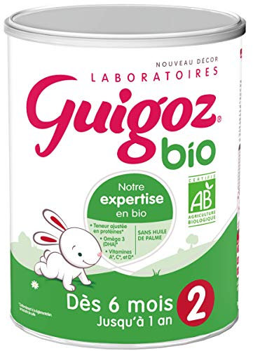 GUIGOZ BIO 2 OPTIPRO Dès 6 mois - Lait infantile en poudre de 6 à 12 mois - Boite de 800g
