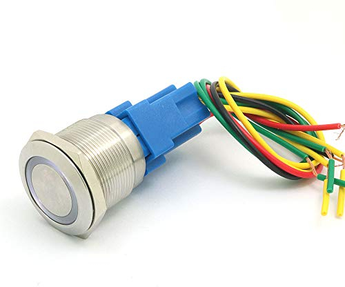 DollaTek 25mm Momentary Switch Druckschalter 12 V DC Angel Eye LED Wasserdichte Edelstahl Runde Llight Schalter Mit Schraube Fuß - Weiß