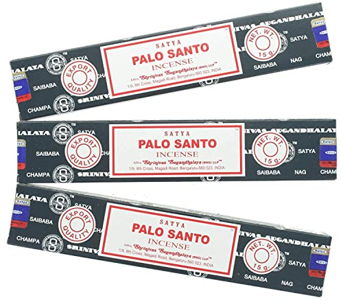 Crafty Jungle Satya Nag Champa Palo Santo Räucherstäbchen, 3 Packungen á 15 Gramm