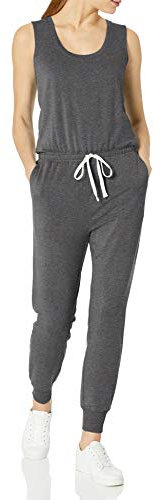 Amazon Essentials Women's Studio Terry Jumpsuit (Available in Plus Size), Charcoal Heather, XS