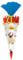 Ursus 9870011 - Schultüte Bastelset Easy Line, Mops, sechseckig, Höhe ca. 68 cm, Durchmesser ca. 20 cm, aus 3D Colorwellpappe 260 g/qm, alle Teile vorgestanzt, inklusive Bastelanleitung